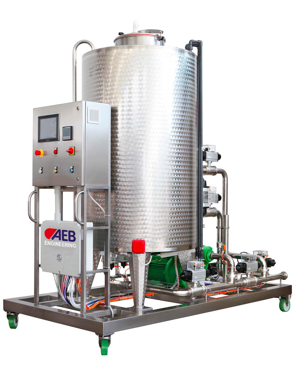 Equipo para la automatización de los ciclos de lavado y aclarado de depósitos, tuberías para vino